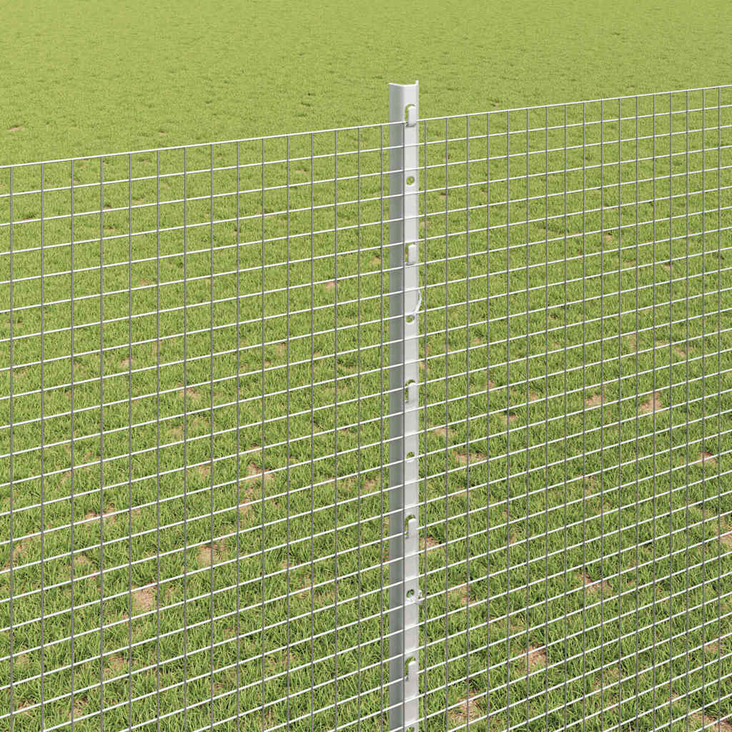 vidaXL Ogrodzenie z drutu spawanego z słupkami 25 x 1,5 m srebrny