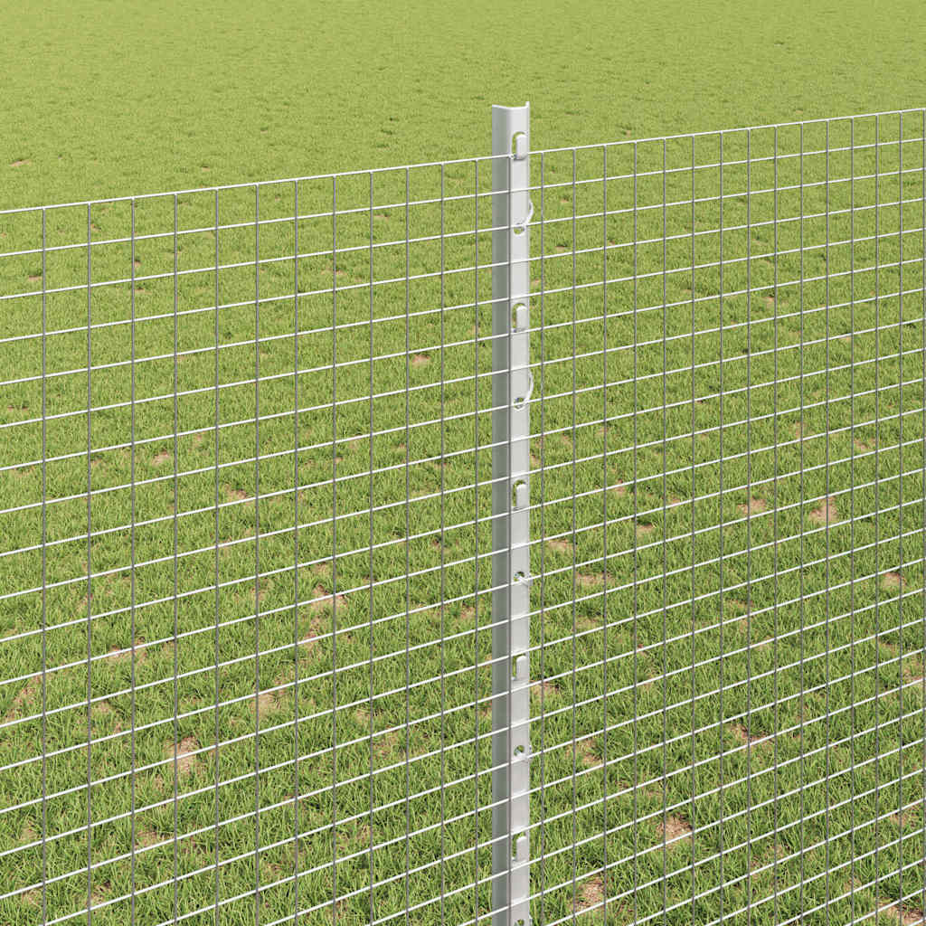 vidaXL Ogrodzenie z drutu spawanego z słupkami 25 x 1,5 m srebrny