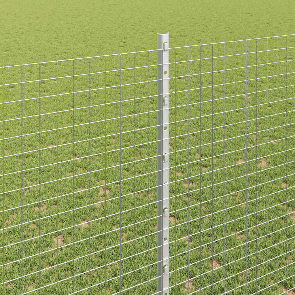 vidaXL Ogrodzenie z drutu spawanego z słupkami 25 x 1,5 m srebrny