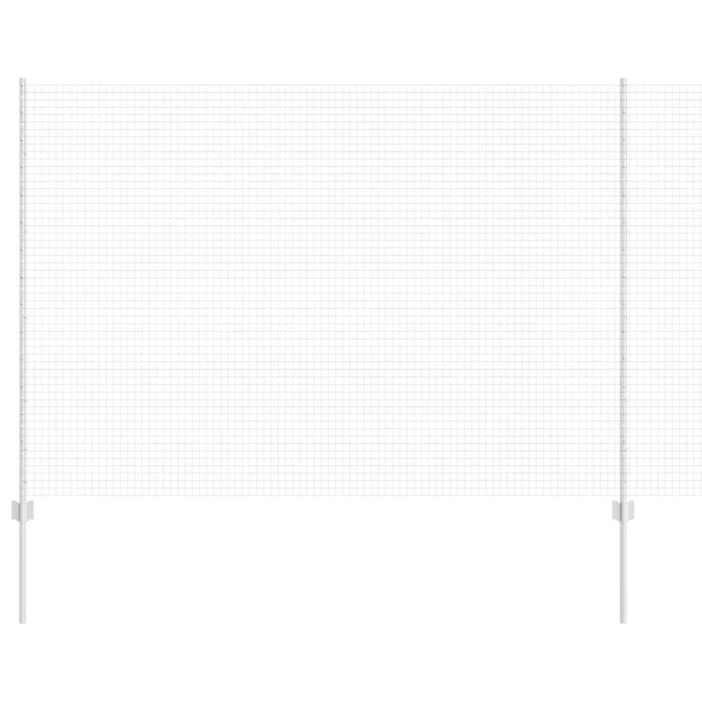 vidaXL Ogrodzenie z drutu spawanego z słupkami 25 x 1,5 m srebrny