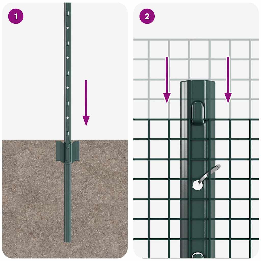 vidaXL Ogrodzenie z drutu spawanego z słupkami 10 x 0,4 m zielony