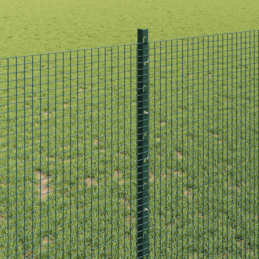 vidaXL Ogrodzenie z drutu spawanego z słupkami 10 x 1 m zielony Siatka