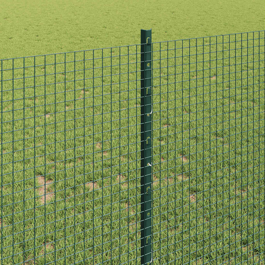 vidaXL Ogrodzenie z drutu spawanego z słupkami 10 x 1 m zielony Siatka