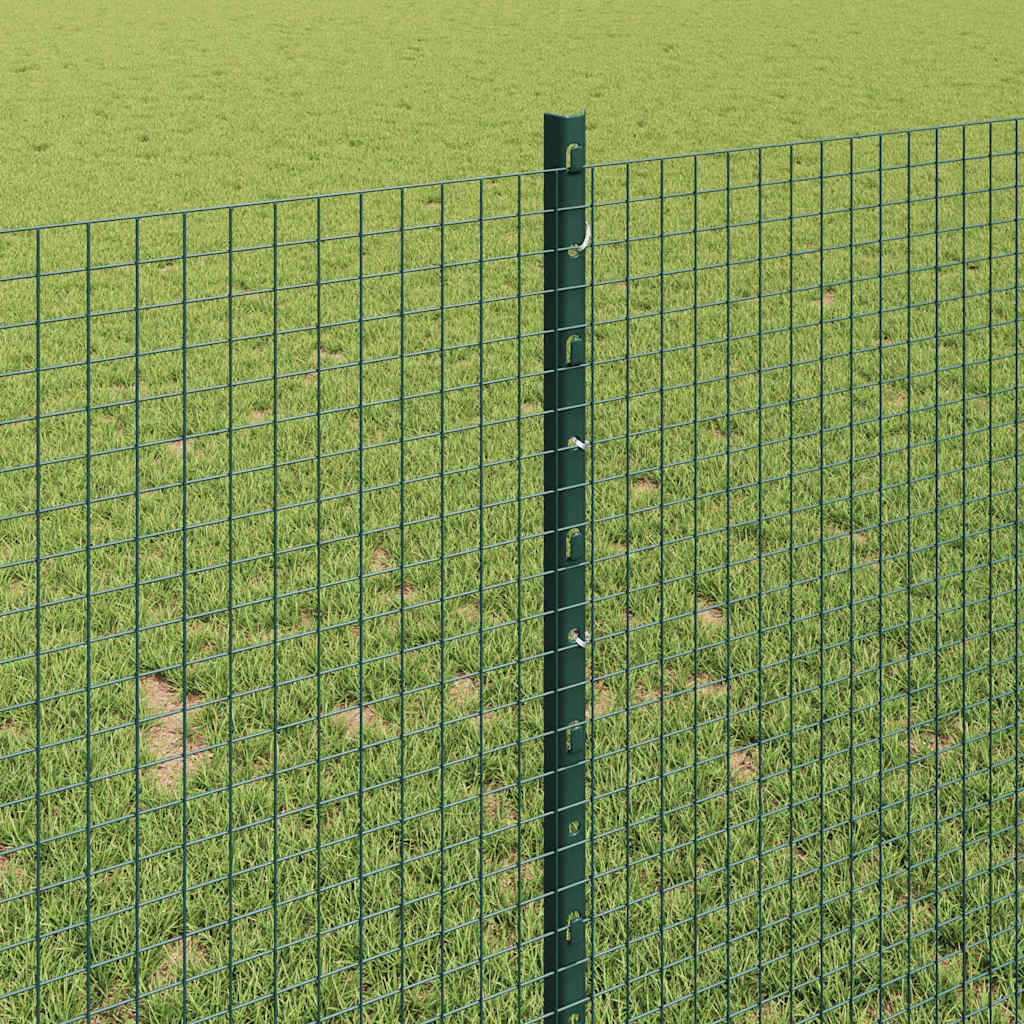 vidaXL Ogrodzenie z drutu spawanego z słupkami 10 x 1 m zielony Siatka