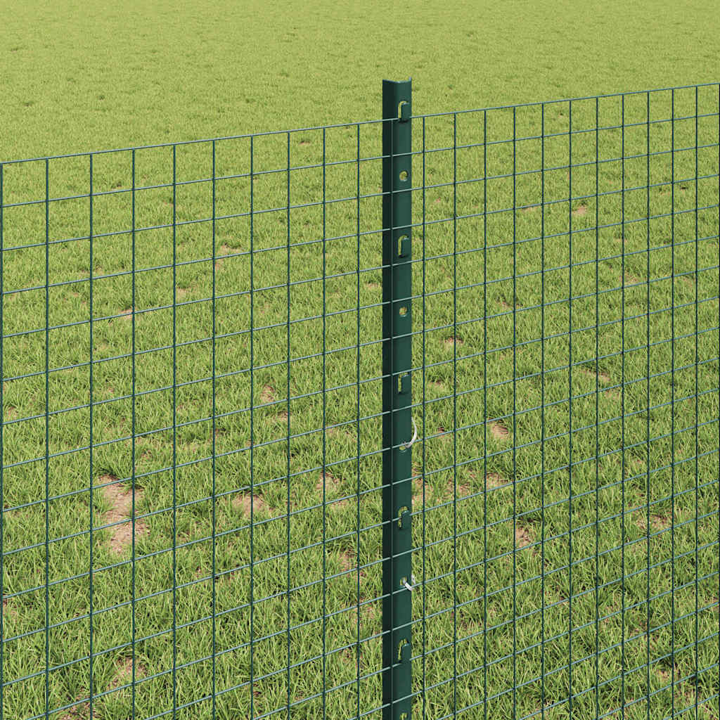 vidaXL Ogrodzenie z drutu spawanego z słupkami 10 x 1 m zielony Siatka