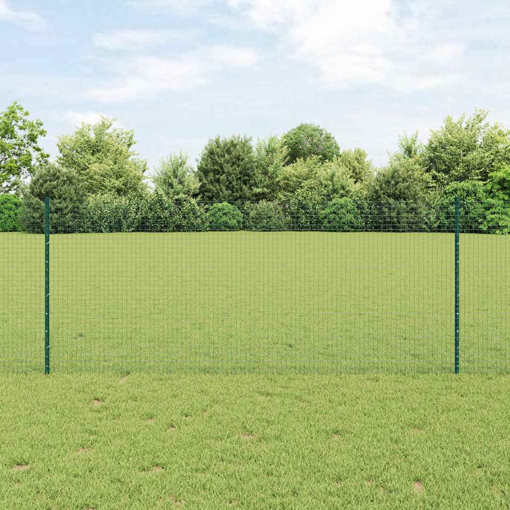 vidaXL Ogrodzenie z drutu spawanego z słupkami 10 x 1 m zielony Siatka