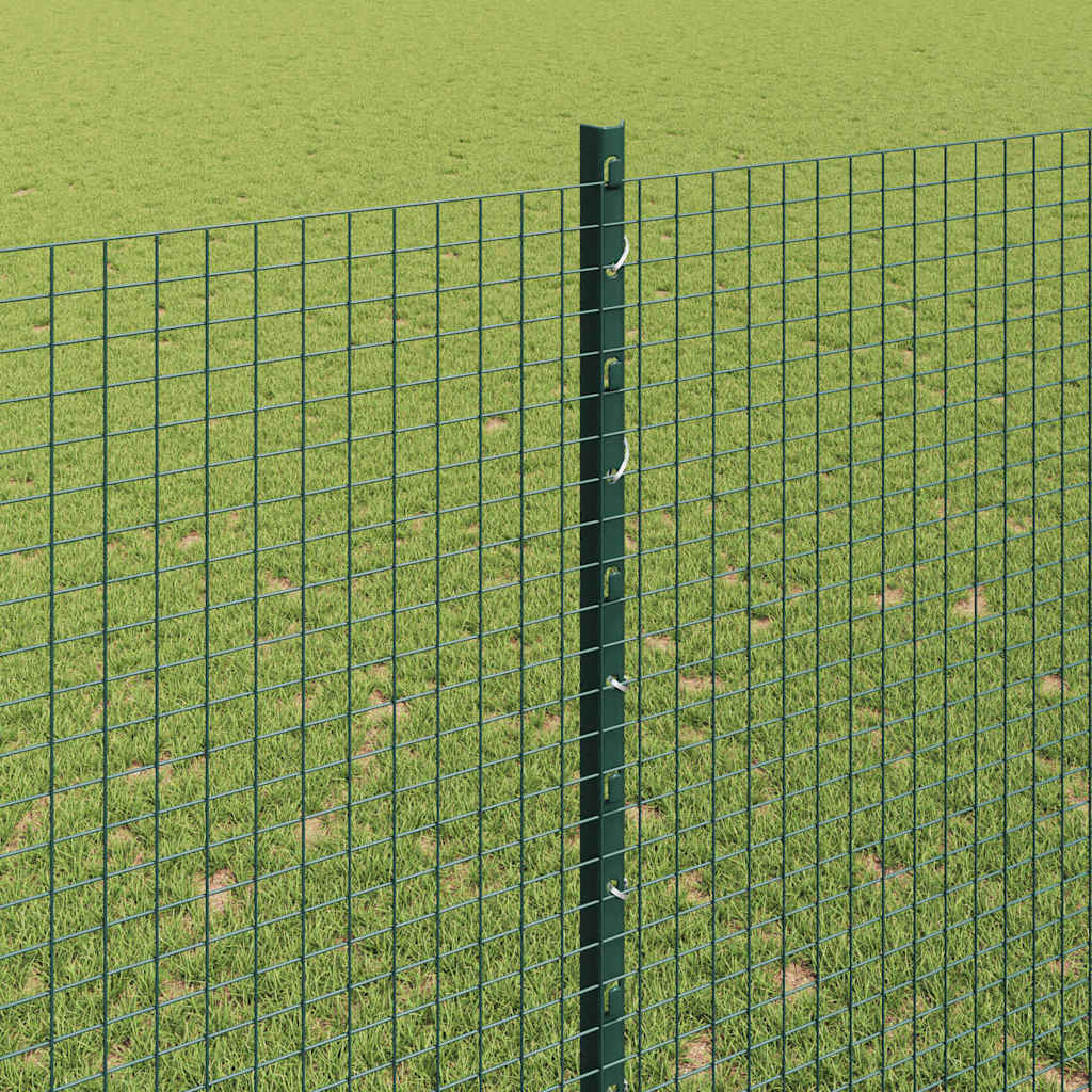 vidaXL Ogrodzenie z drutu spawanego z słupkami 25 x 1,5 m zielony
