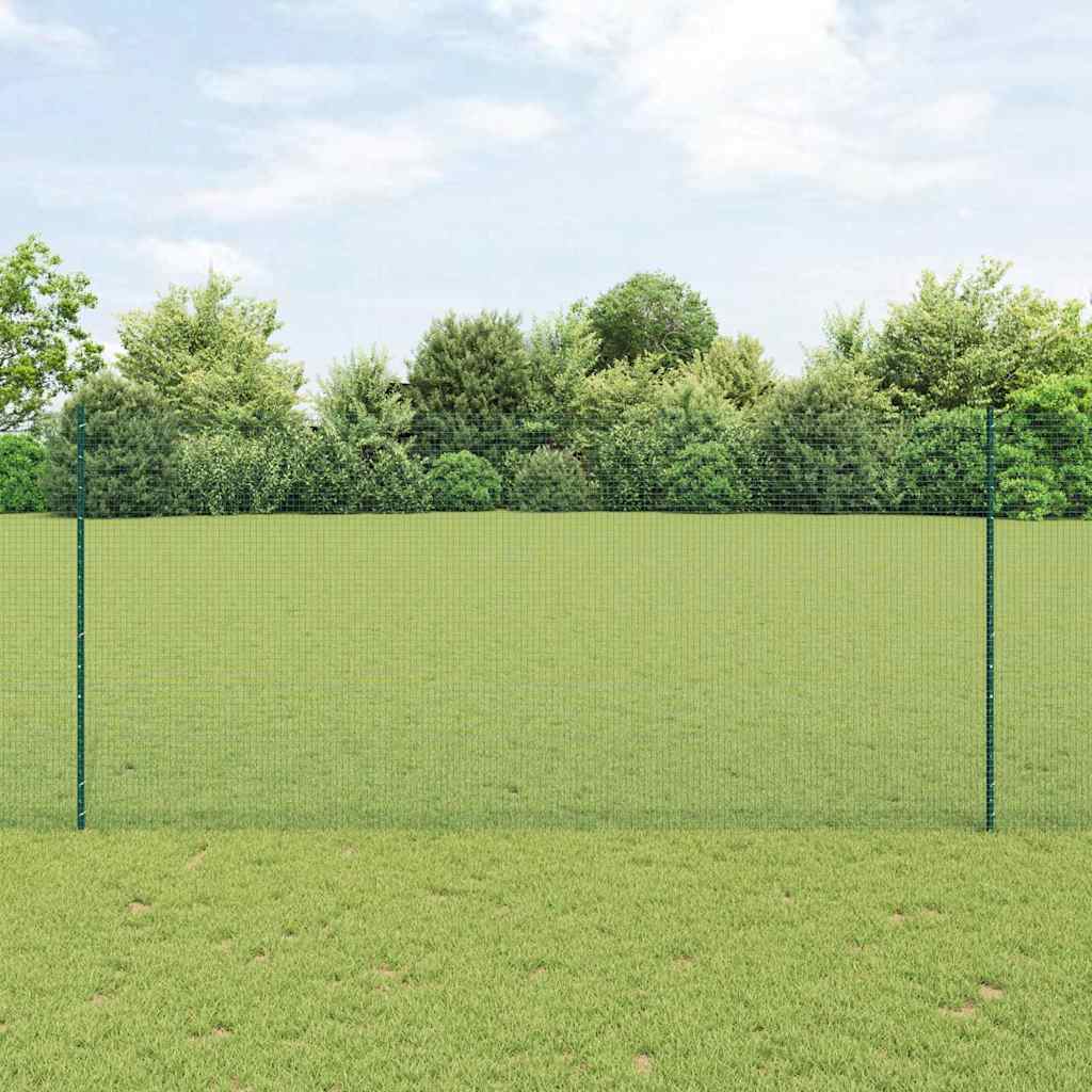 vidaXL Ogrodzenie z drutu spawanego z słupkami 50 x 1,4 m zielony