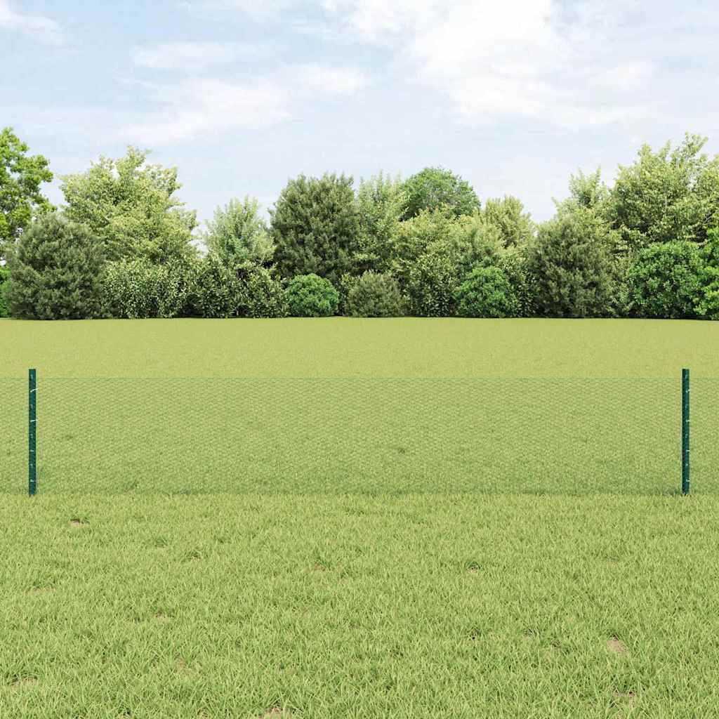 vidaXL Spawana siatka ogrodzeniowa 10 x 0,4 m Stal pokryta PVC zielony