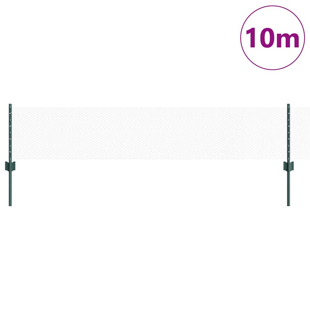 vidaXL Spawana siatka ogrodzeniowa 10 x 0,4 m Stal pokryta PVC zielony