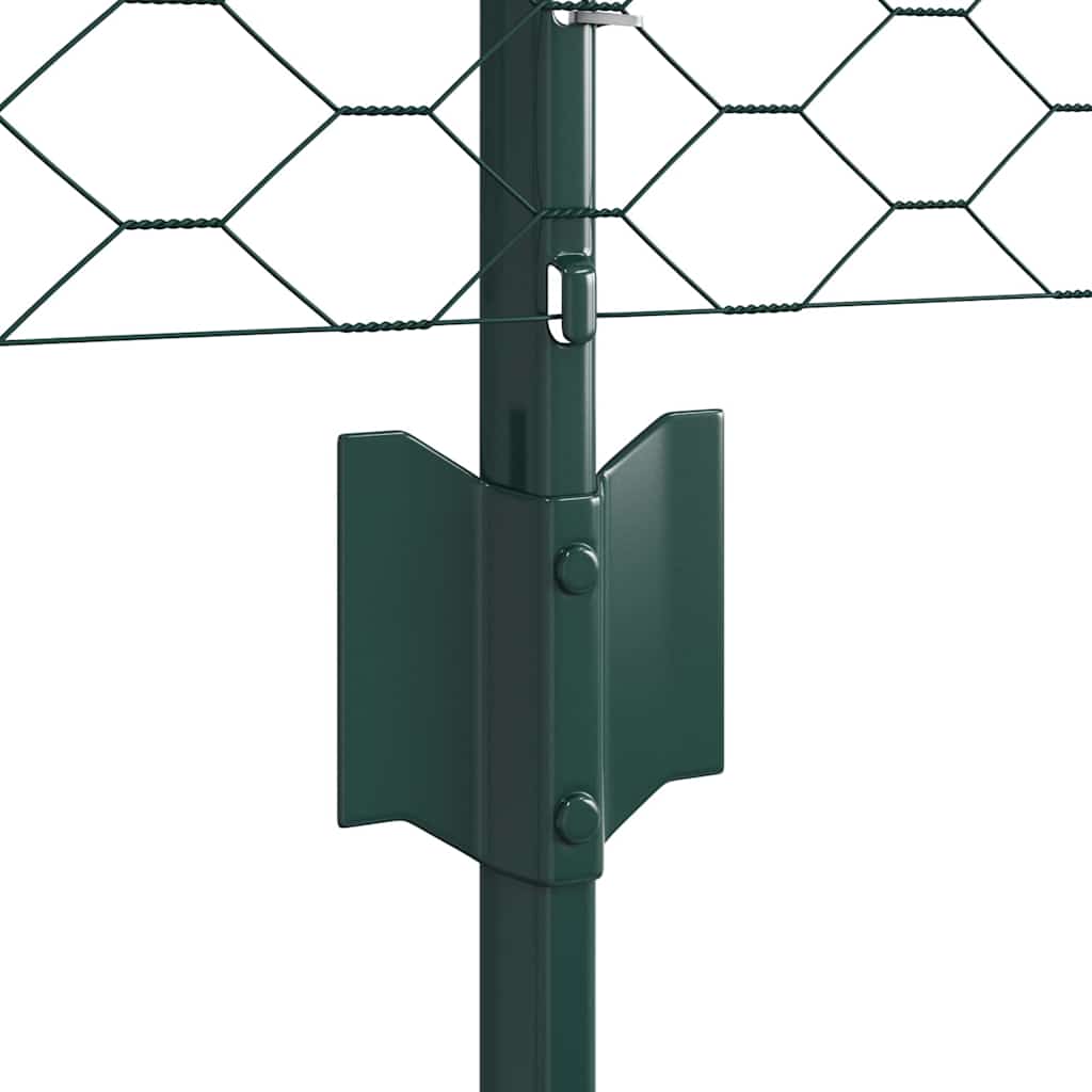 vidaXL Sześciokątne ogrodzenie z słupkiem 10 x 0,4 m Stal pokryta PVC