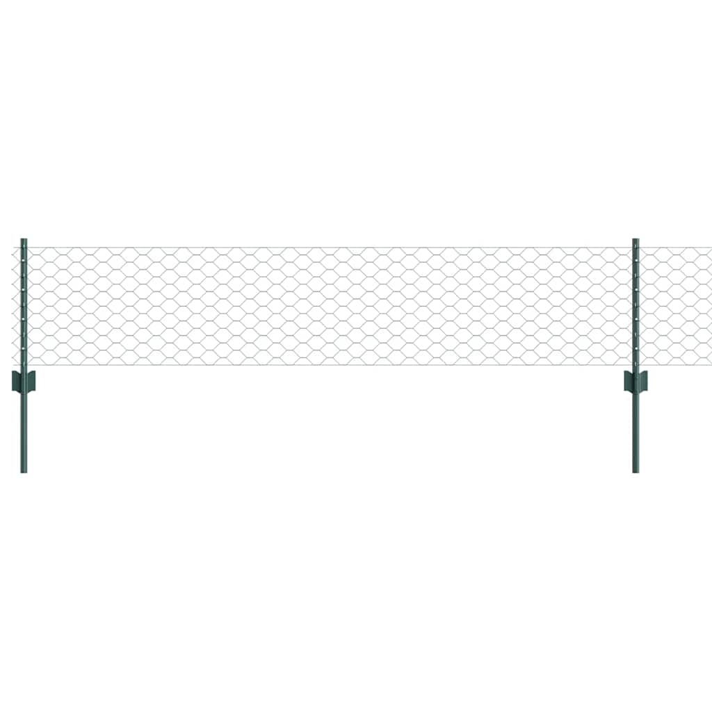 vidaXL Sześciokątne ogrodzenie z słupkiem 10 x 0,4 m Stal pokryta PVC
