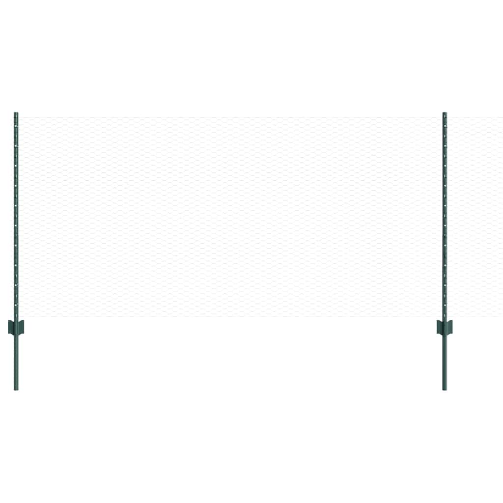 vidaXL Sześciokątne ogrodzenie z słupkiem 10 x 1 m Stal pokryta PVC