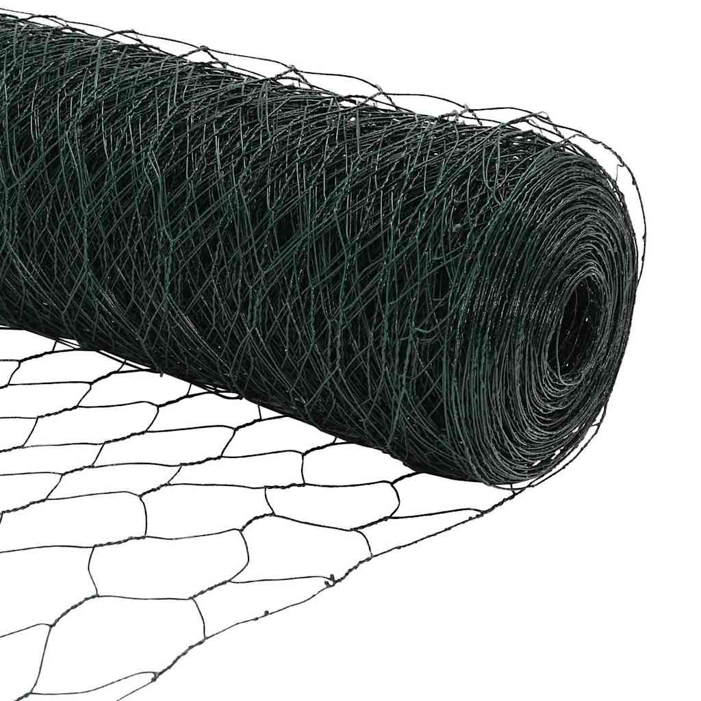 vidaXL Sześciokątne ogrodzenie z słupkiem 10 x 1,2 m Stal pokryta PVC