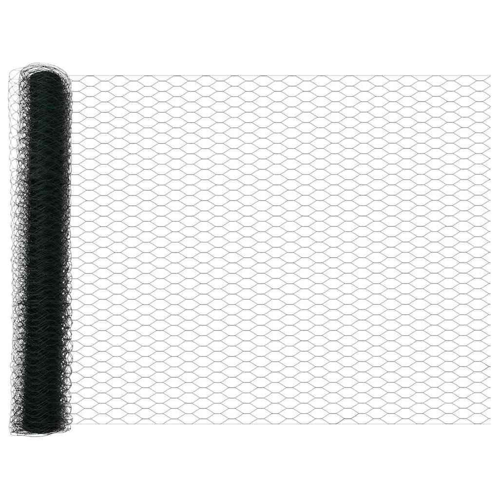 vidaXL Sześciokątne ogrodzenie z słupkiem 10 x 1,2 m Stal pokryta PVC