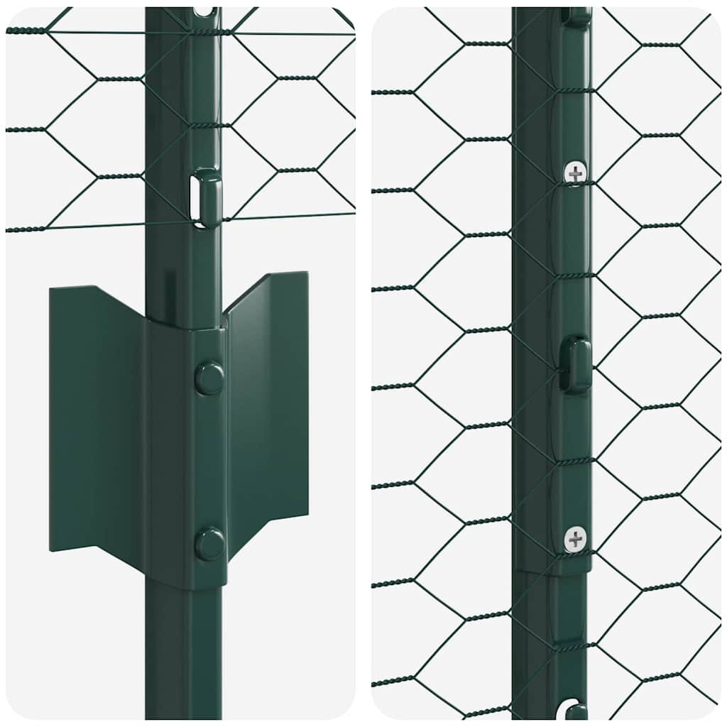 vidaXL Sześciokątne ogrodzenie z słupkiem 100 x 1,5 m Stal pokryta PVC