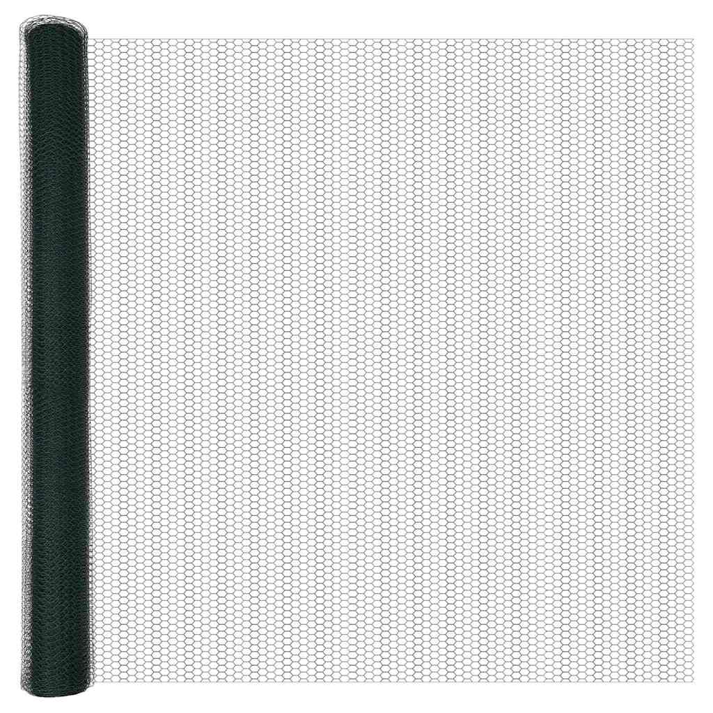 vidaXL Sześciokątne ogrodzenie z słupkiem 100 x 1,5 m Stal pokryta PVC