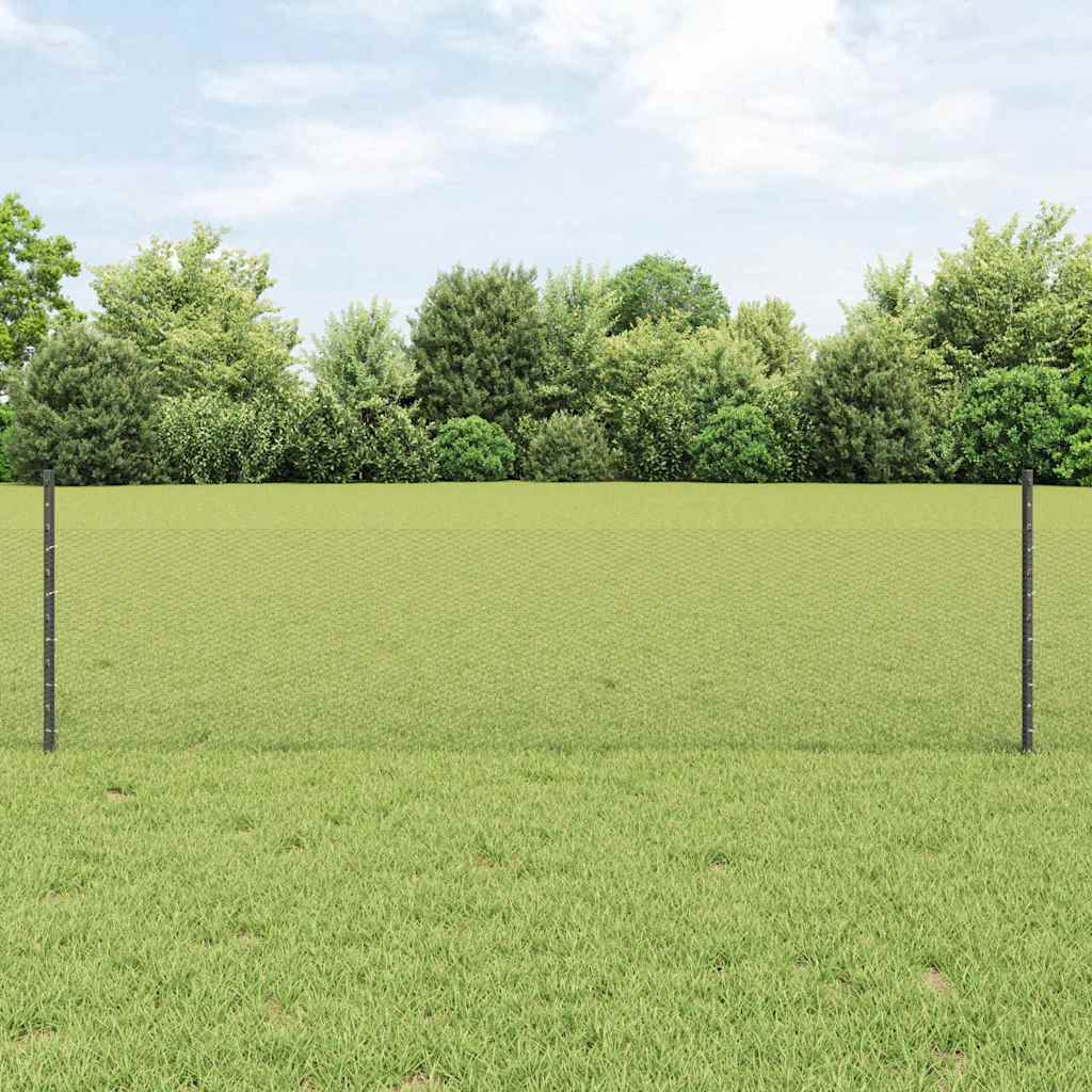 vidaXL Sześciokątne ogrodzenie z słupkiem 10 x 0,5 m Stal pokryta PVC