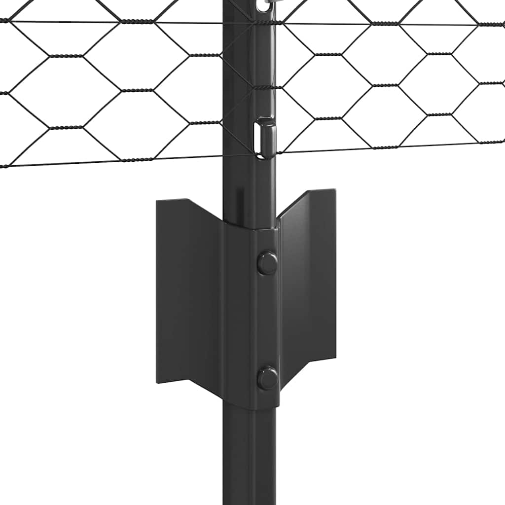 vidaXL Sześciokątne ogrodzenie z słupkiem 10 x 0,5 m Stal pokryta PVC
