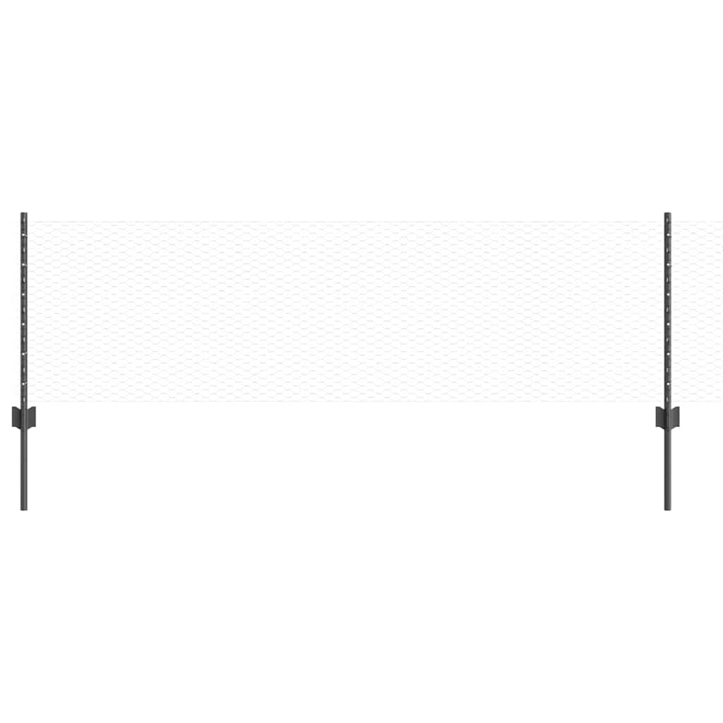 vidaXL Sześciokątne ogrodzenie z słupkiem 10 x 0,6 m Stal pokryta PVC