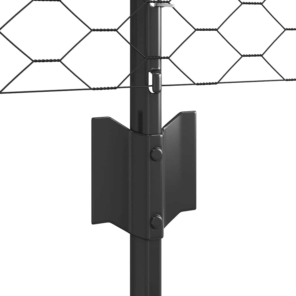 vidaXL Sześciokątne ogrodzenie z słupkiem 10 x 0,6 m Stal pokryta PVC