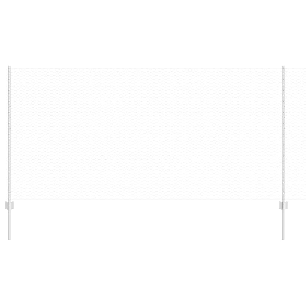 vidaXL Sześciokątne ogrodzenie z słupkiem 25 x 1,2 m Stal ocynkowana