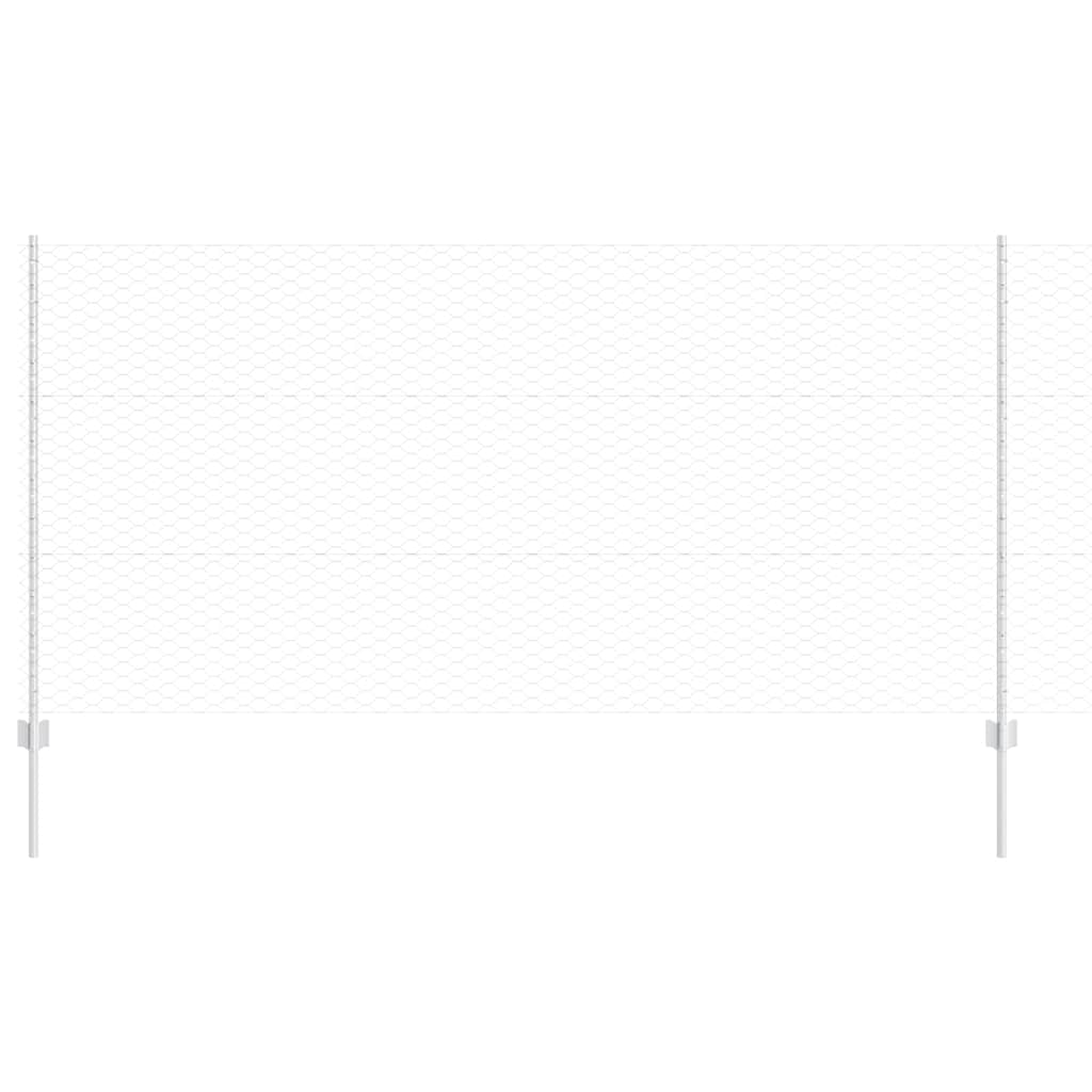 vidaXL Sześciokątne ogrodzenie z słupkiem 25 x 1,2 m Stal ocynkowana