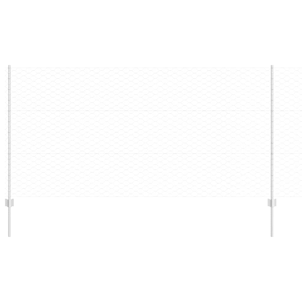 vidaXL Sześciokątne ogrodzenie z słupkiem 25 x 1,2 m Stal ocynkowana