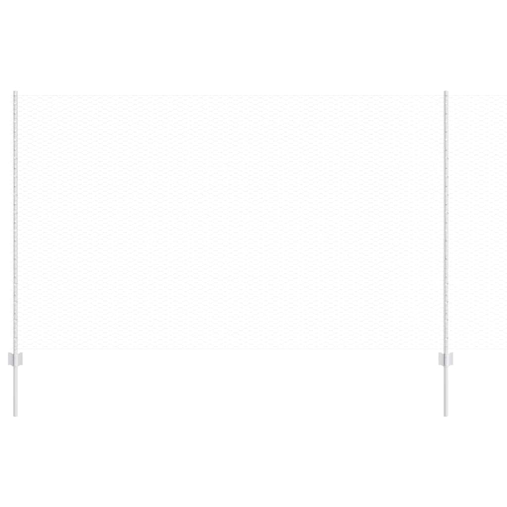 vidaXL Sześciokątne ogrodzenie z słupkiem 25 x 1,4 m Stal ocynkowana