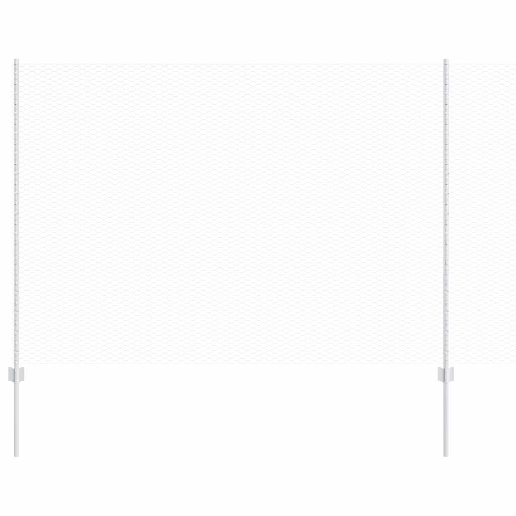 vidaXL Sześciokątne ogrodzenie z słupkiem 25 x 1,5 m Stal ocynkowana