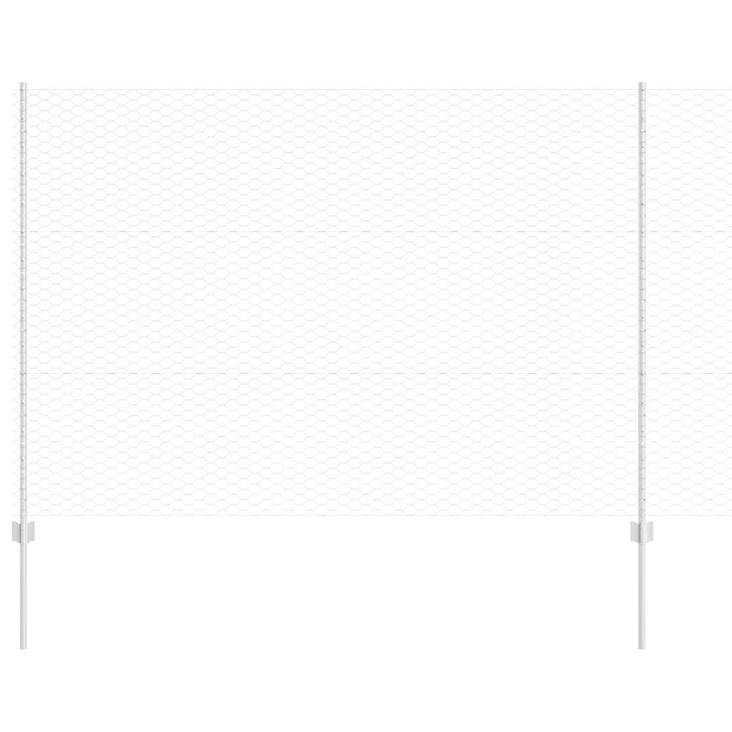 vidaXL Sześciokątne ogrodzenie z słupkiem 25 x 1,5 m Stal ocynkowana