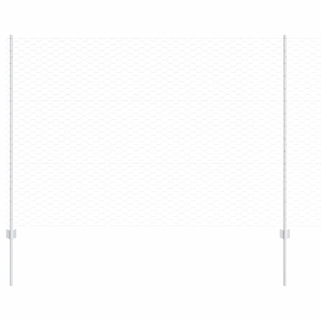 vidaXL Sześciokątne ogrodzenie z słupkiem 25 x 1,5 m Stal ocynkowana