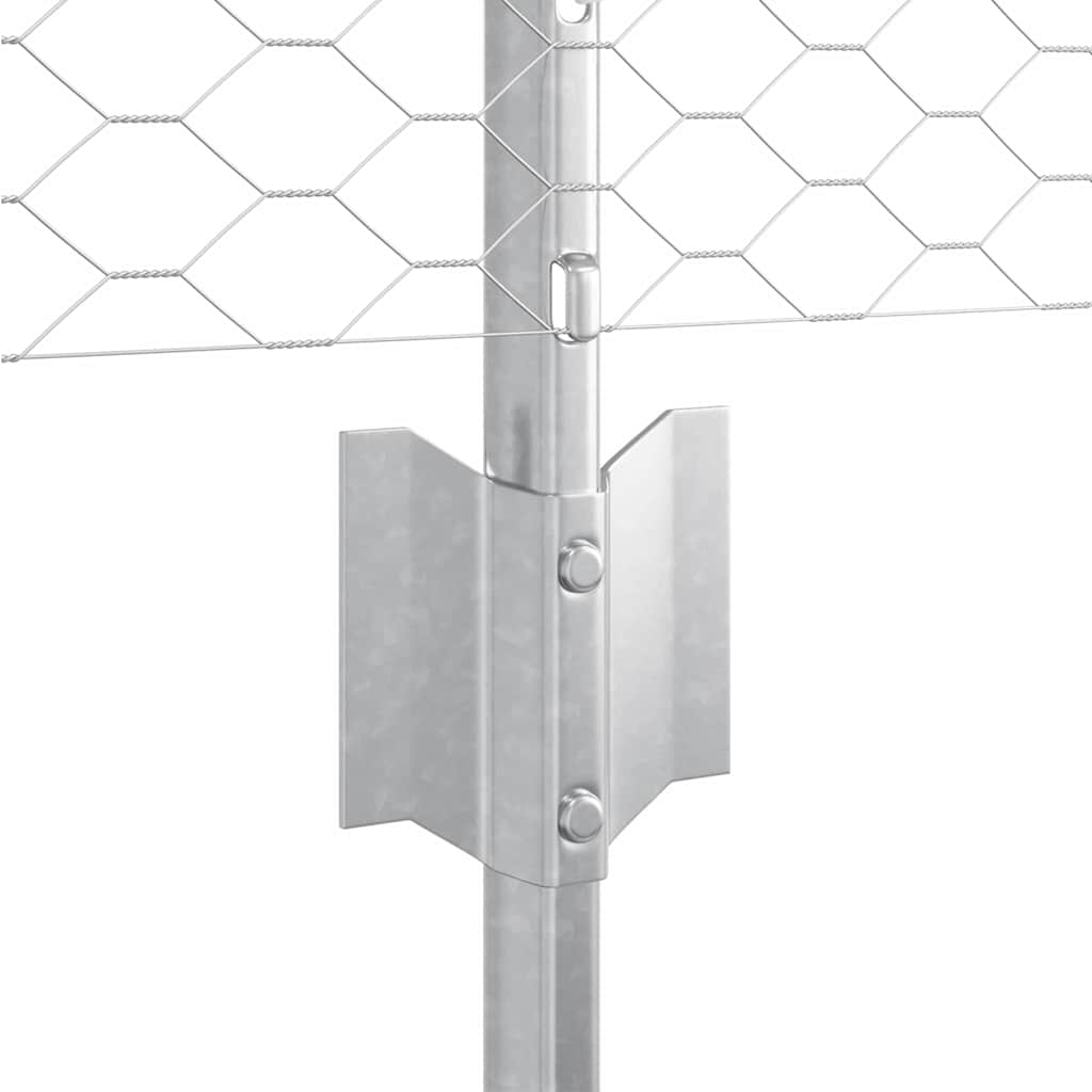 vidaXL Sześciokątne ogrodzenie z słupkiem 100 x 0,8 m Stal ocynkowana