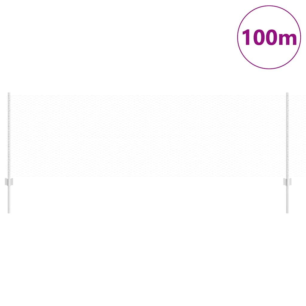 vidaXL Sześciokątne ogrodzenie z słupkiem 100 x 0,8 m Stal ocynkowana