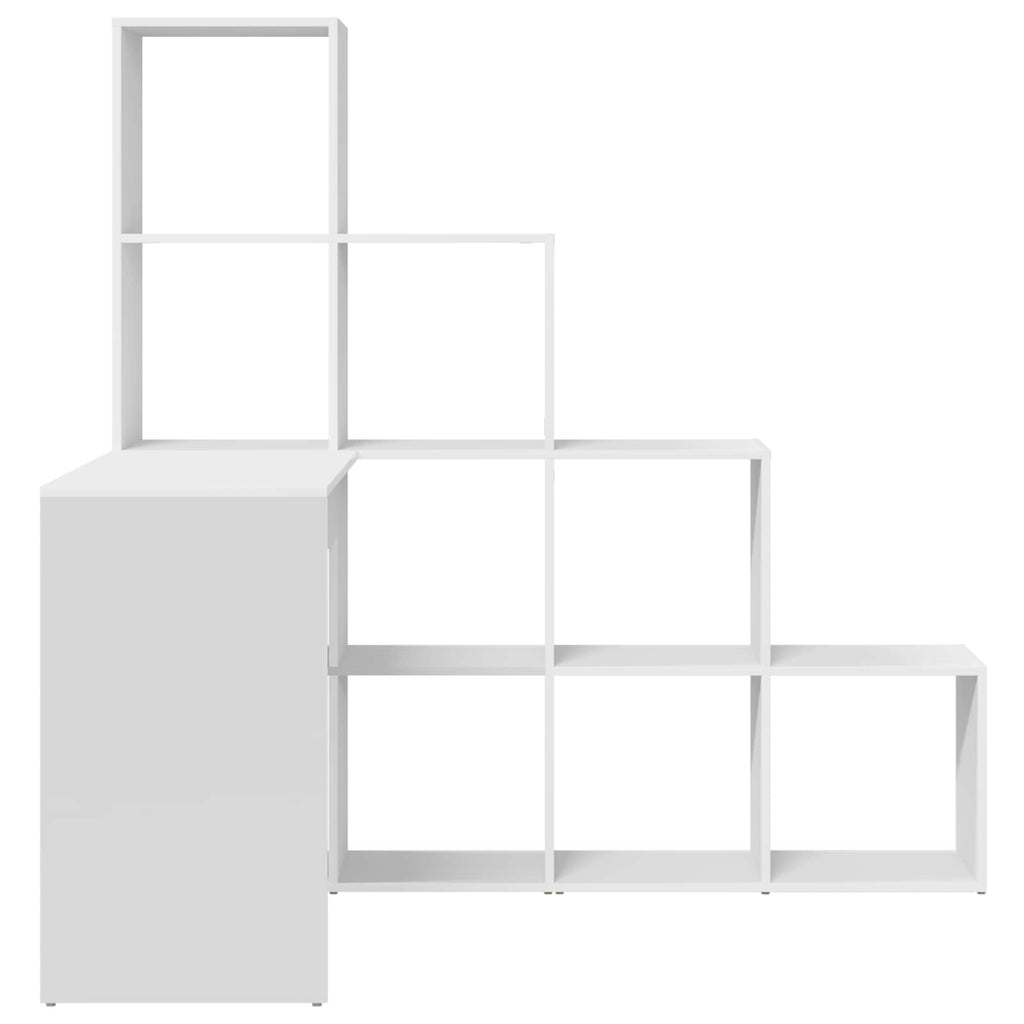 vidaXL Biurko narożne z półką Biały 101,5 x 149,5 x 149,5 cm