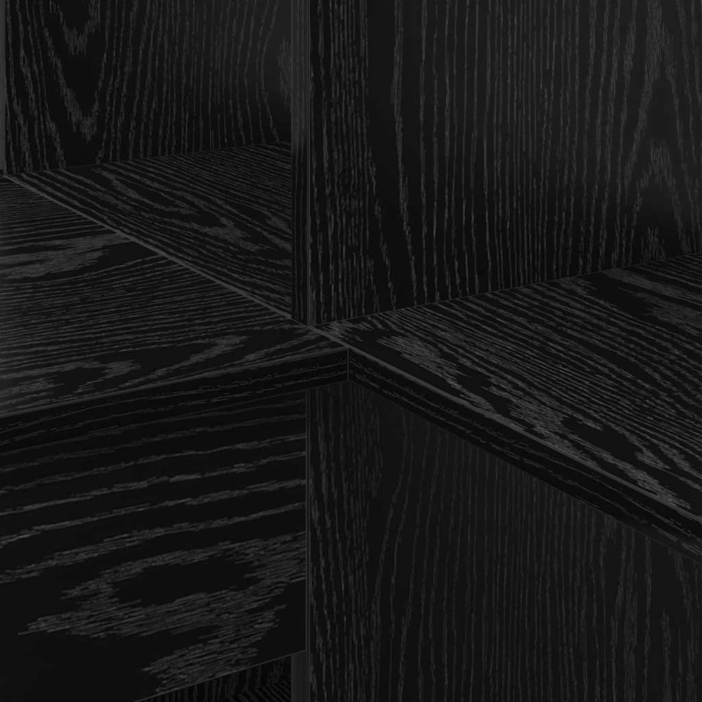 vidaXL Biurko narożne z półką Czarny Dąb 101,5 x 149,5 x 149,5 cm