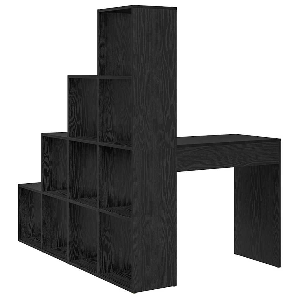 vidaXL Biurko narożne z półką Czarny Dąb 101,5 x 149,5 x 149,5 cm