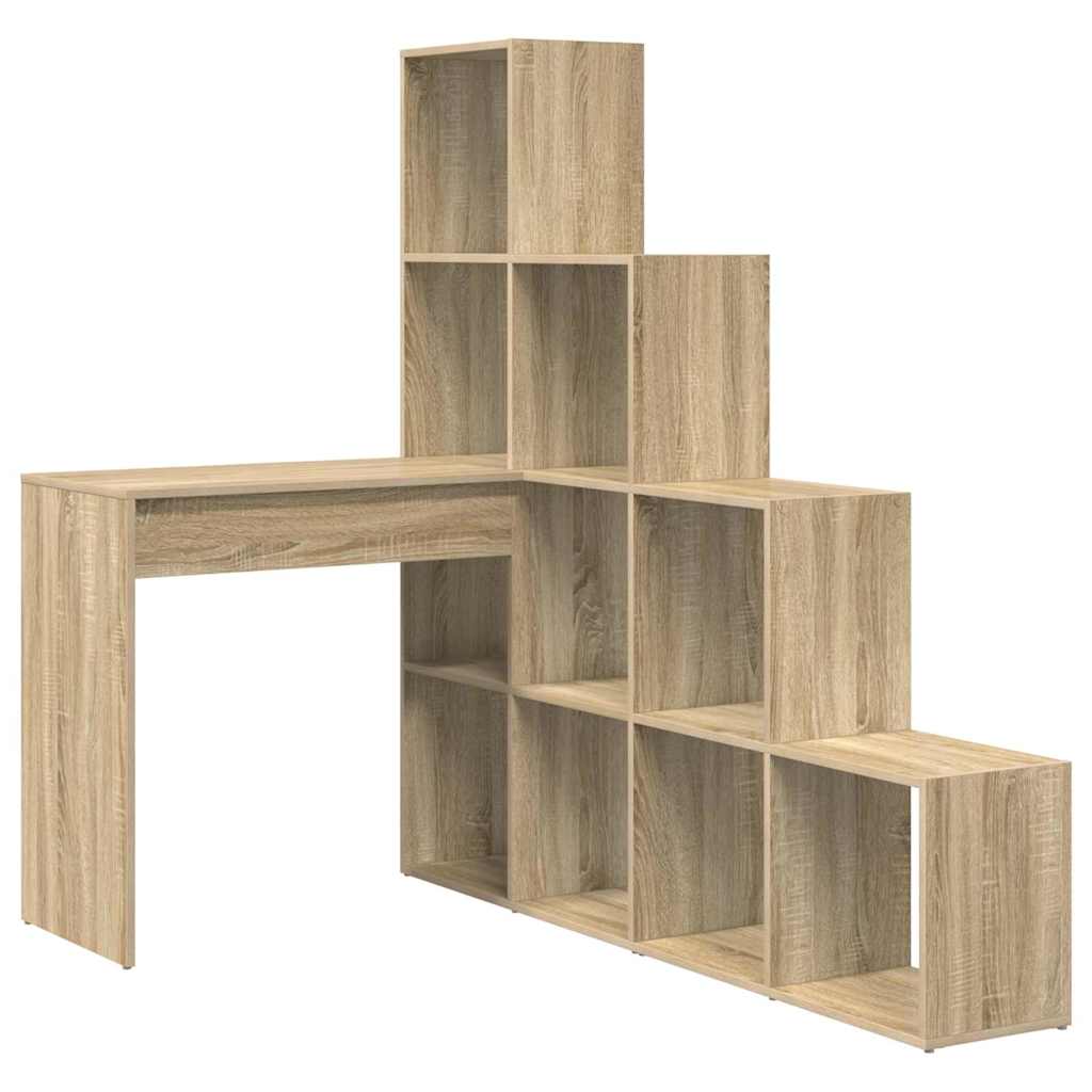 vidaXL Biurko narożne z półką Dąb Sonoma 101,5 x 149,5 x 149,5 cm