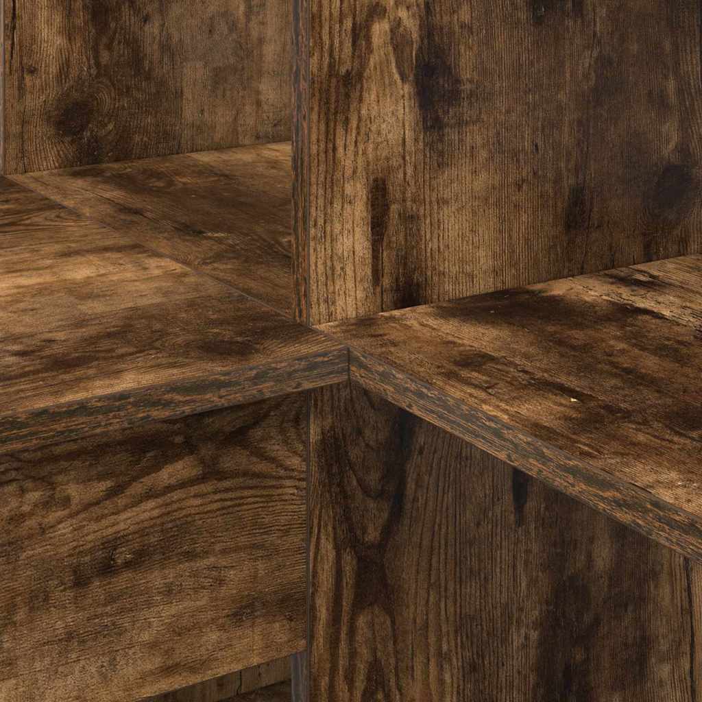 vidaXL Biurko narożne z półką Dąb wędzony 101,5 x 149,5 x 149,5 cm