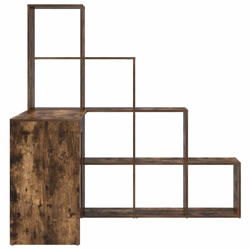 vidaXL Biurko narożne z półką Dąb wędzony 101,5 x 149,5 x 149,5 cm