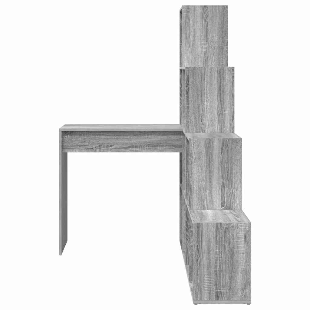 vidaXL Biurko narożne z półką Szary Sonoma 101,5 x 149,5 x 149,5 cm