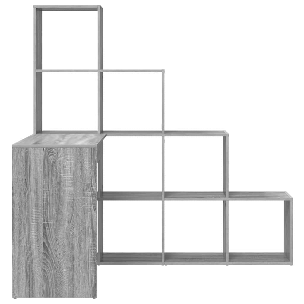 vidaXL Biurko narożne z półką Szary Sonoma 101,5 x 149,5 x 149,5 cm