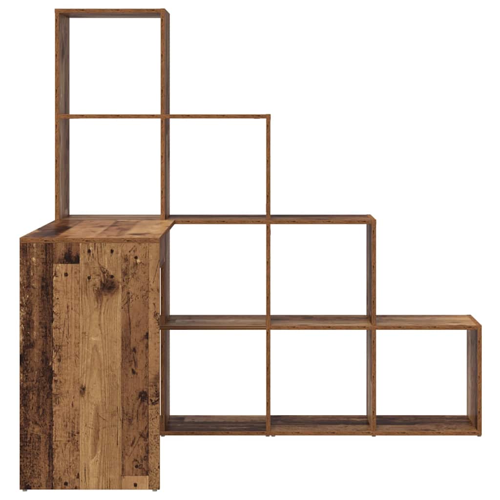 vidaXL Biurko narożne z półką Stare drewno 101,5 x 149,5 x 149,5 cm