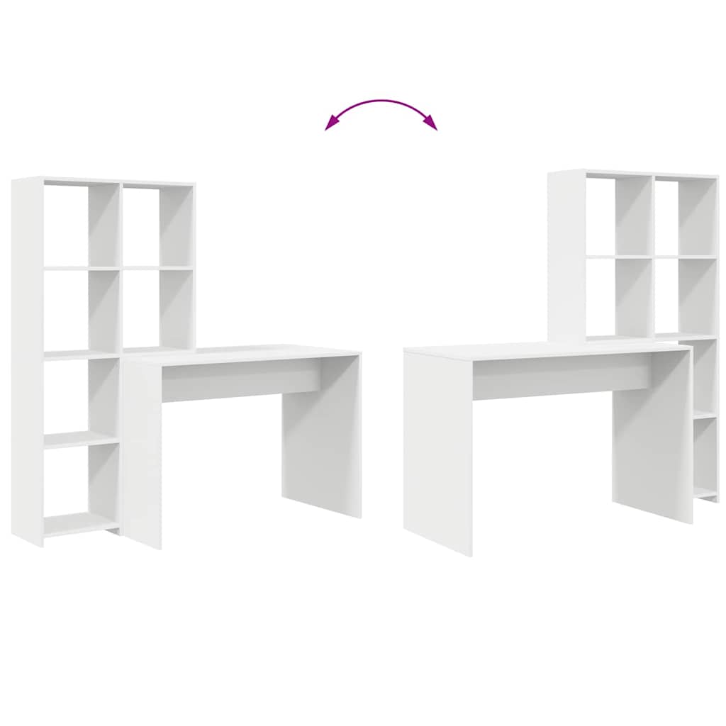 vidaXL Biurko Biały 138,5 x 55 x 143 cm Materiał drewnopochodny