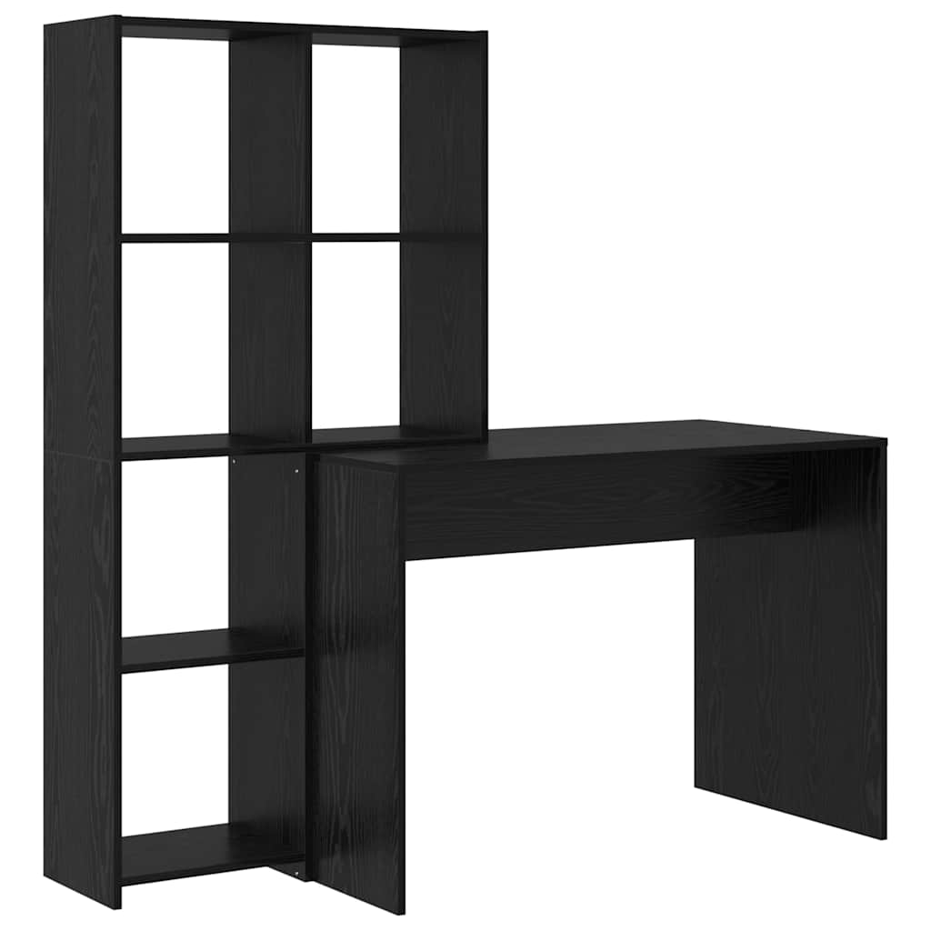 vidaXL Biurko Czarny Dąb 138,5 x 55 x 143 cm Materiał drewnopochodny