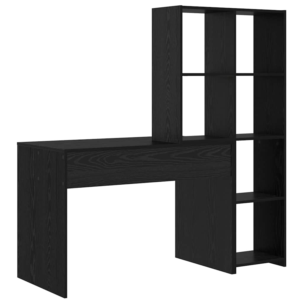 vidaXL Biurko Czarny Dąb 138,5 x 55 x 143 cm Materiał drewnopochodny