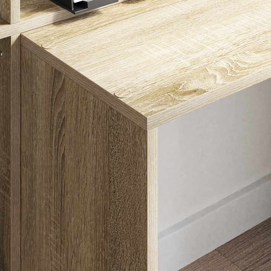 vidaXL Biurko Dąb Sonoma 138,5 x 55 x 143 cm Materiał drewnopochodny