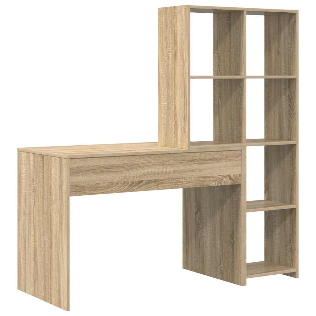 vidaXL Biurko Dąb Sonoma 138,5 x 55 x 143 cm Materiał drewnopochodny