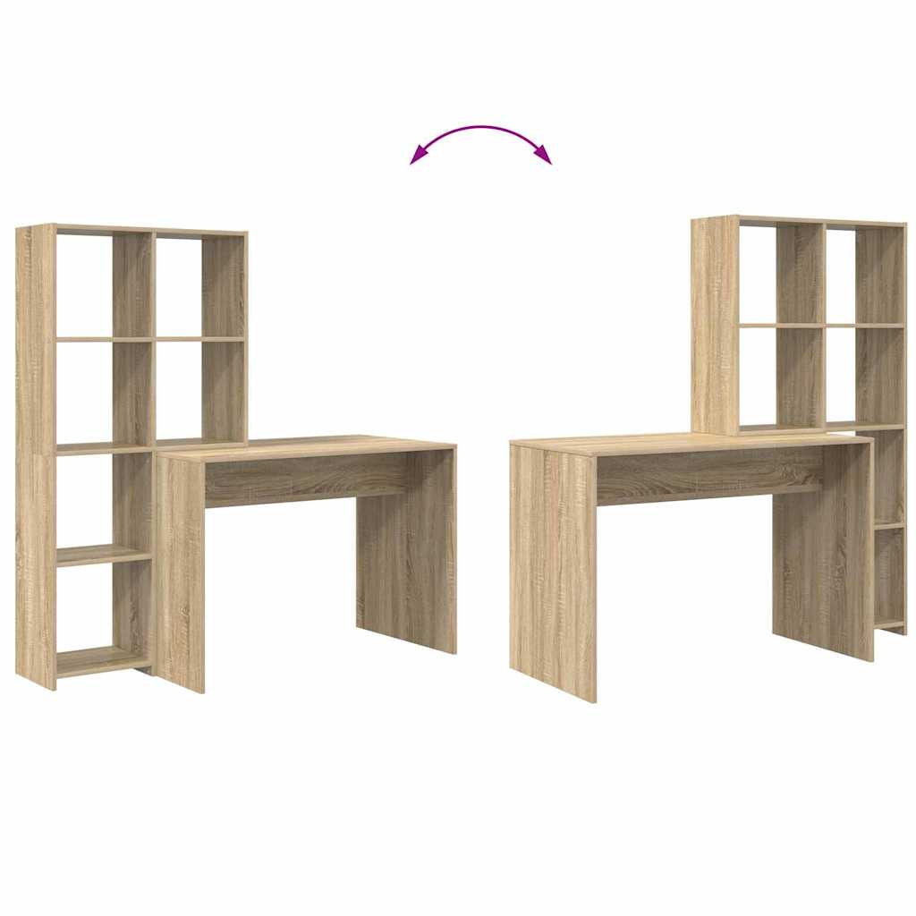 vidaXL Biurko Dąb Sonoma 138,5 x 55 x 143 cm Materiał drewnopochodny