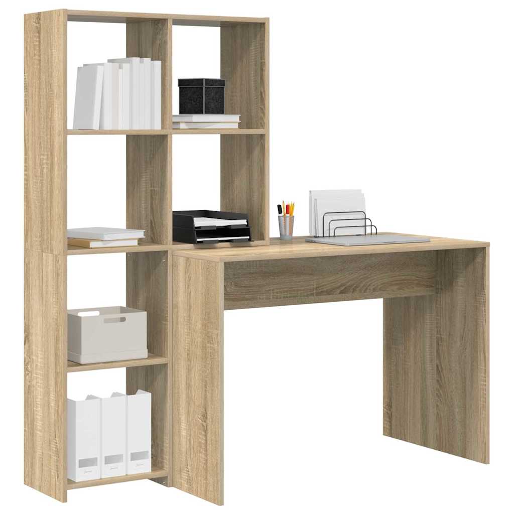 vidaXL Biurko Dąb Sonoma 138,5 x 55 x 143 cm Materiał drewnopochodny